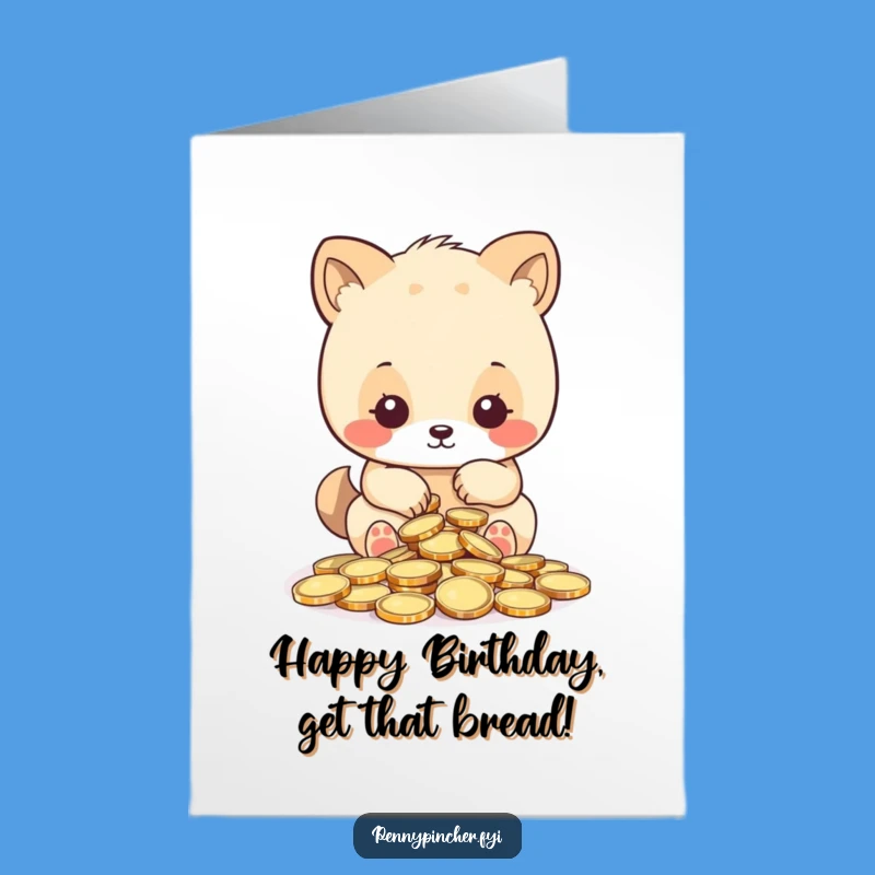 Free Printable Birthday Card: Funny Coin Counting Animal, Unique Downloadable Gift