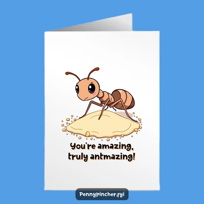 Free Printable Congrats Card: Ant's Precision Success, Excellent Downloadable Gift for Detailed Achievements