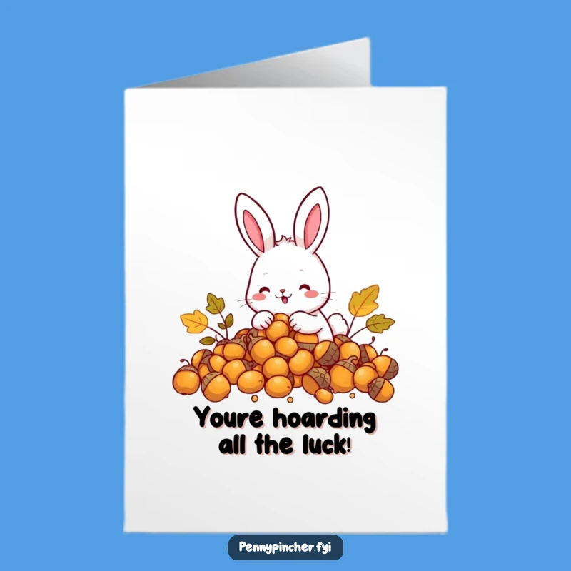 Free Printable Congrats Rabbit Card - Happy Acorn Counting Downloadable