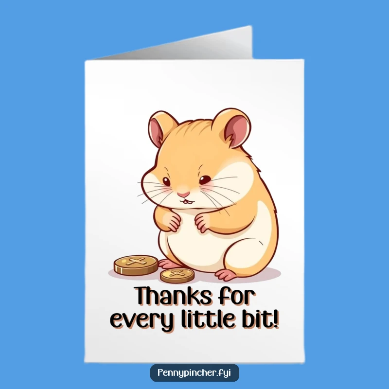 Free Printable Thank You Card: Polishing Hamster, Express Gratitude with a Diligent Touch