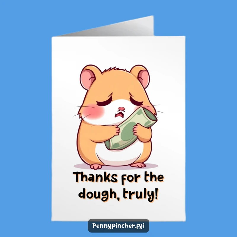 Free Printable Thank You Card: Worried Hamster Shares His Last Bit!