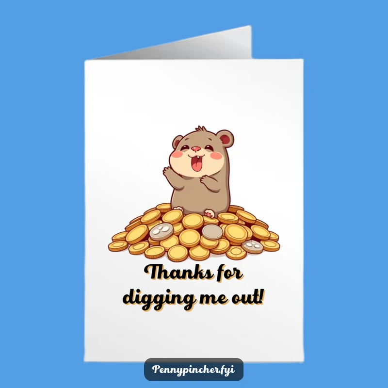 Free Printable Thank You Card: Rich Mole Expresses Gratitude - Funny Downloadable Gift