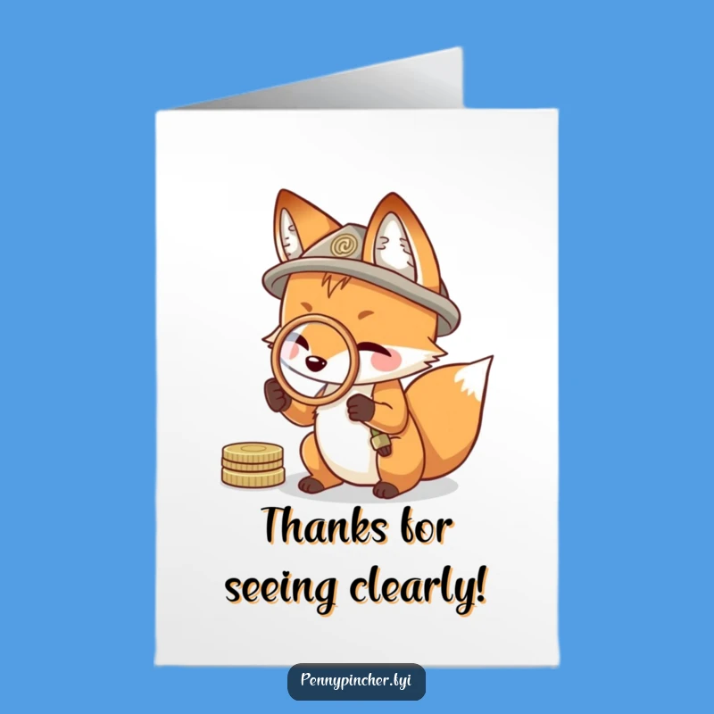 Free Printable Thank You Card: Fox's Detailed Thanks - Funny Downloadable Appreciation