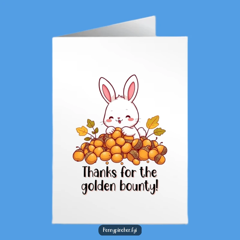 Free Printable Thank You Rabbit Card - Happy Acorn Counting Gift