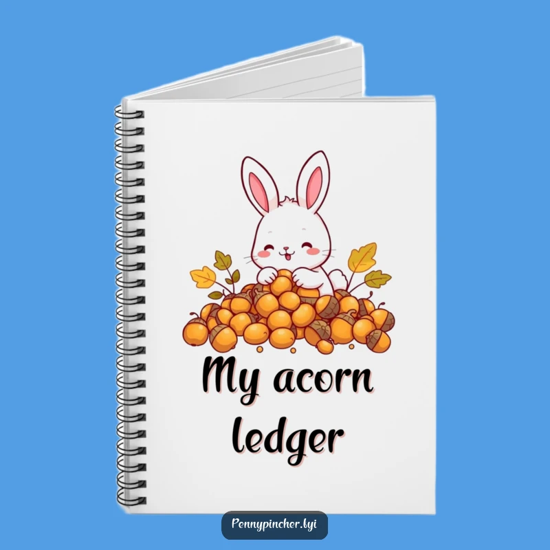 Funny Rabbit Notebook: Rabbit w/ acorns, perfect for notes funny gift.