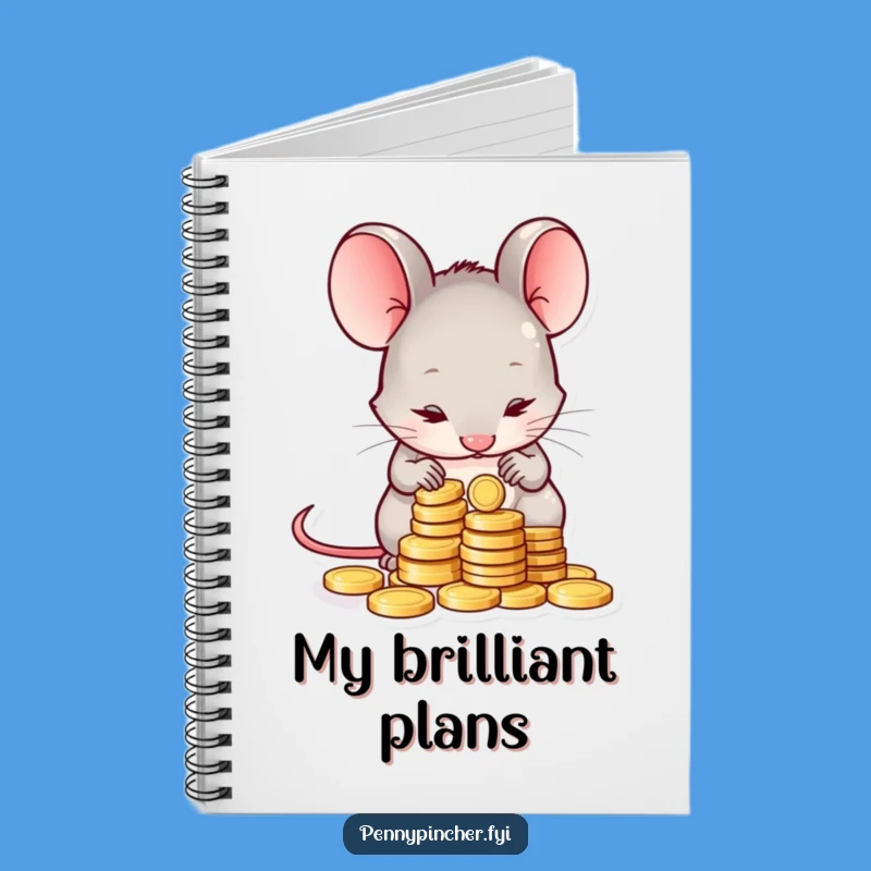 Funny Shy Mouse Counting Coins Notebook: Jot Down Your Funny Thoughts and Savings Goals