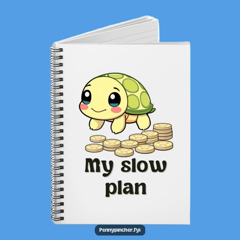 Funny Turtle Pennies Notebook: Jot Down Your Slow and Steady Thoughts!
