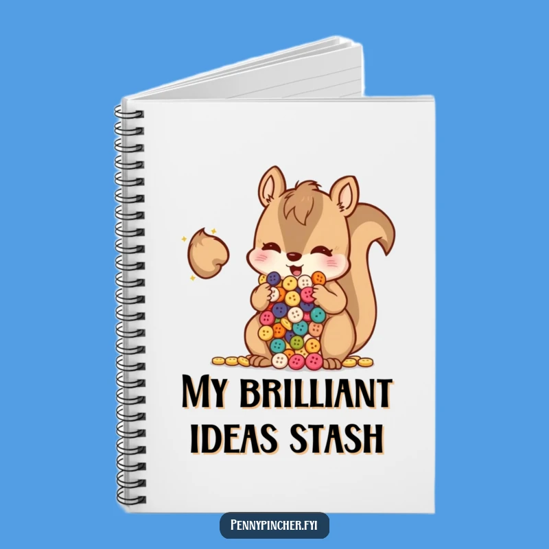 Funny Squirrel Button Hoarder Notebook: Jot Down Your Treasures with Humor