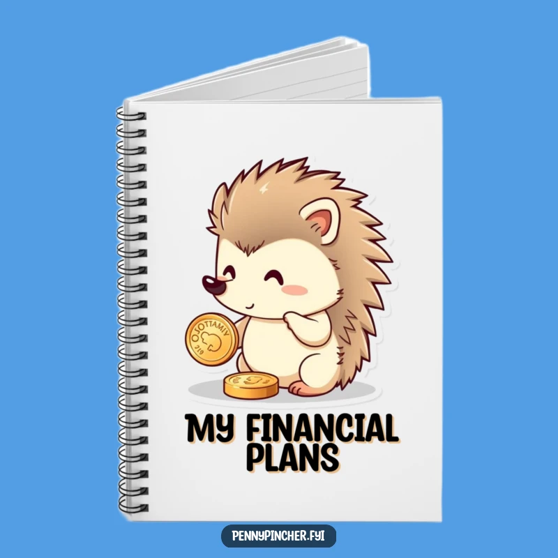 Funny Hedgehog Notebook: Jot Down Ideas with Comedic Coin Savvy!