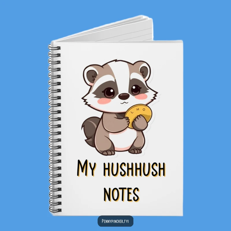 Funny Badger Notebook: Badger w/ coin, perfect for notes funny gift.