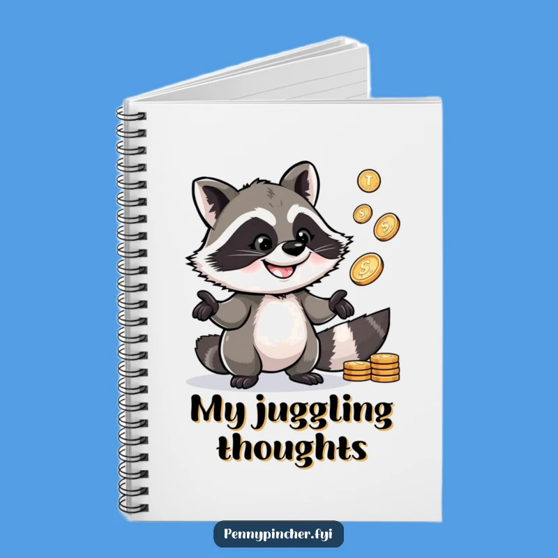 Funny Raccoon Notebook: Raccoon w/ pennies, perfect for notes funny gift.