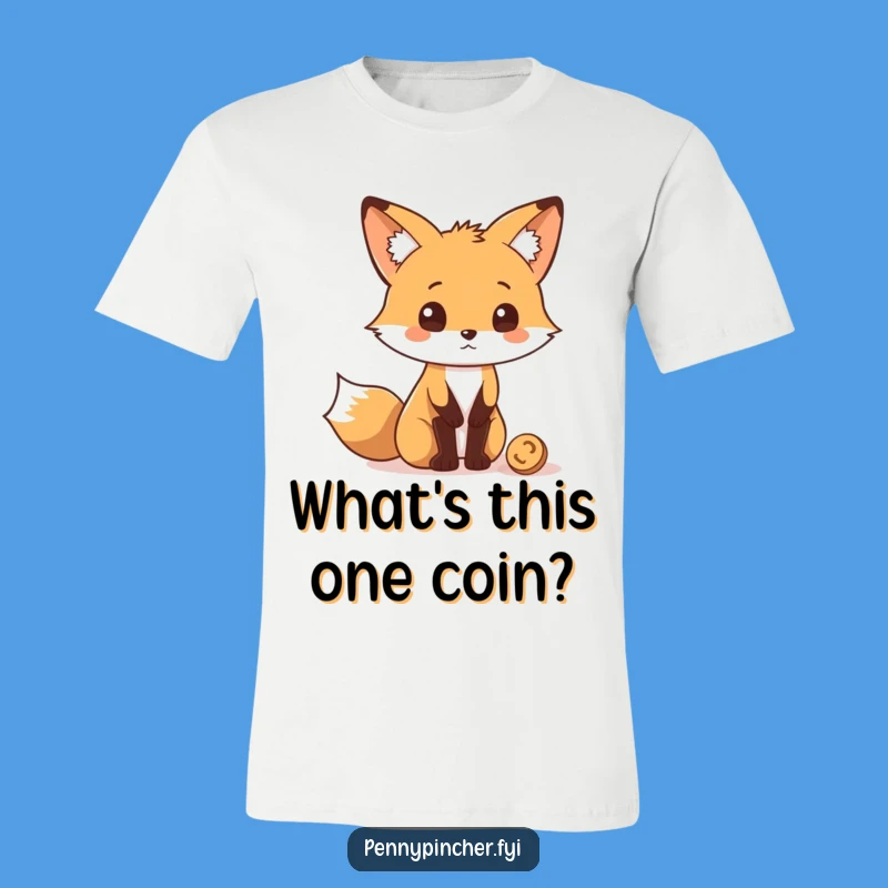 Funny Fox Coin T-Shirt: Wear Your Puzzled Thoughts Proudly!