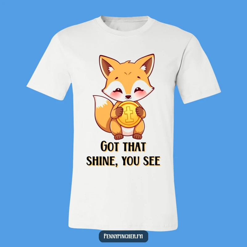 Funny Fox Polishing Gold Coin T-Shirt - Hilarious Gift for the Ambitious Entrepreneur