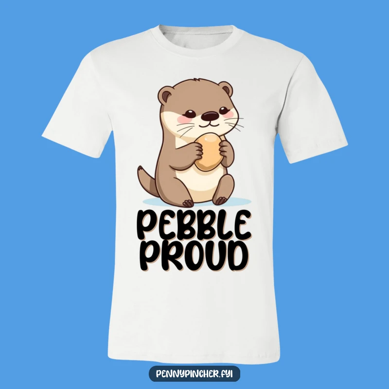 Funny Otter Clutching Pebble T-Shirt: Hilarious Gift for Hoarders & Nature Lovers
