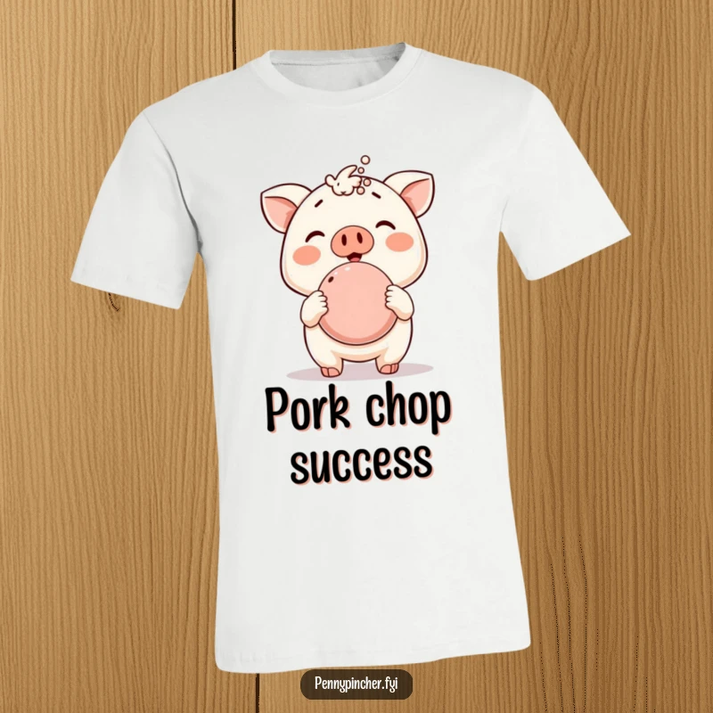 Funny t-shirt, animal character proudly displaying an overflowing piggy bank, a humorous representation of financial abundance and achievement.