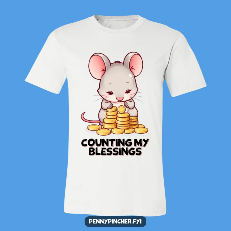 Funny Shy Mouse Counting Coins T-Shirt: The Ultimate Funny Gift for the Frugal Friend