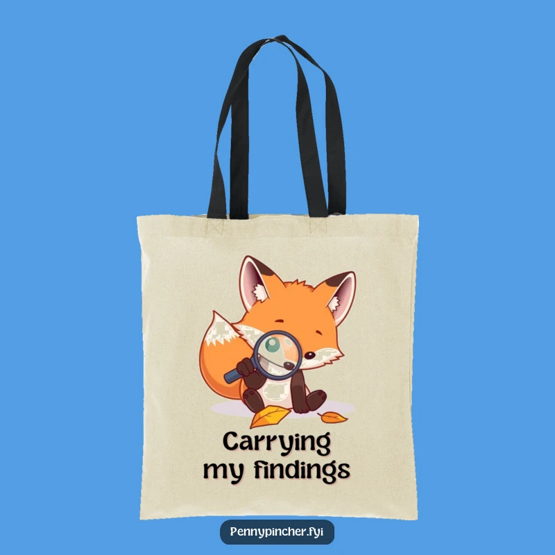 Funny Fox Tote Bag: Carry Your Discoveries, a Smart Funny Gift!