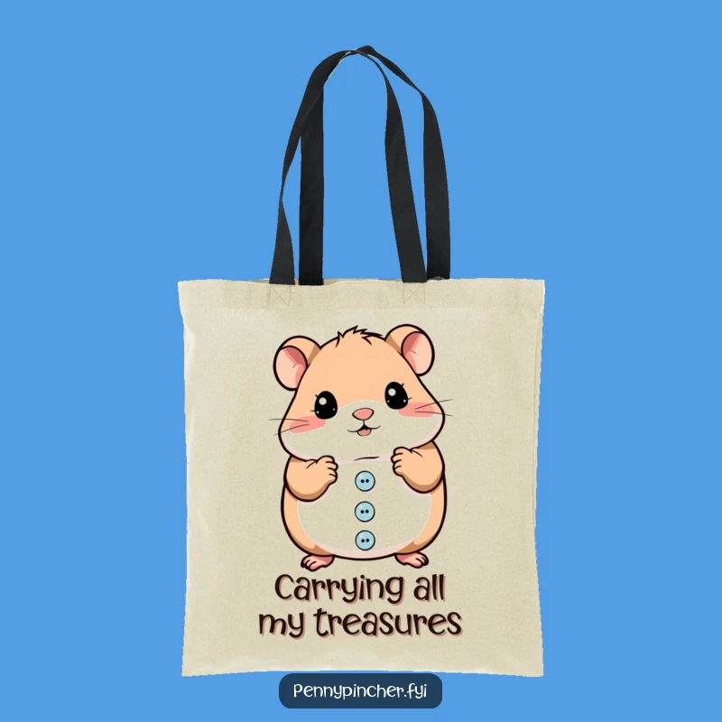 Funny Hamster Button Organizer Tote Bag - A Chic Humorous Gift