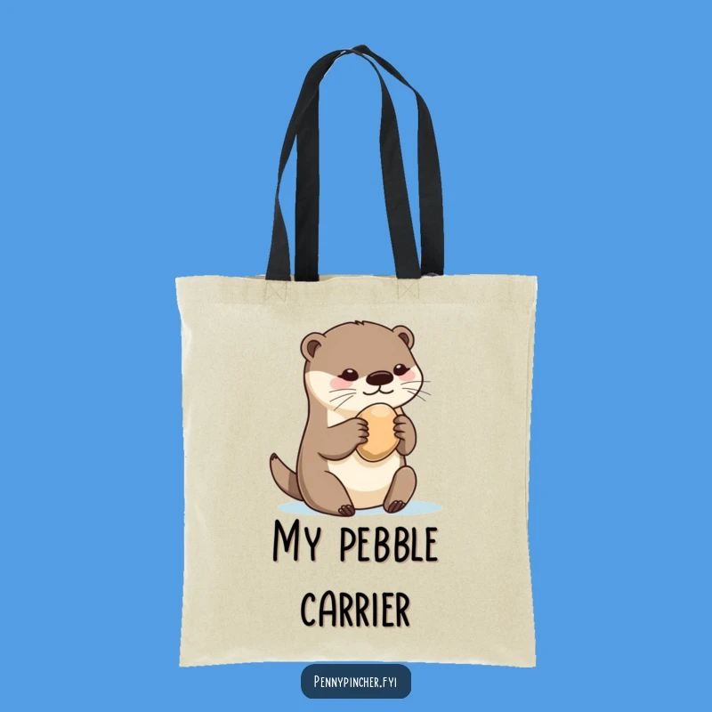 Funny Otter Pebble Collector Tote Bag: Stylish & Hilarious Gift for Organizers