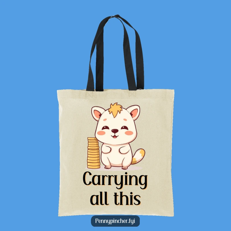 Funny Tote Bag - Animal Coin Balance, Practical Funny Gift for the Organized!
