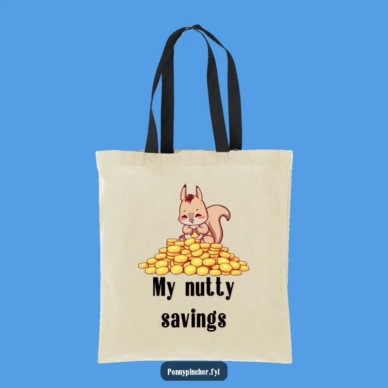 Funny Squirrel Counting Coins Tote Bag - Carry Your 'Nuts' in Style