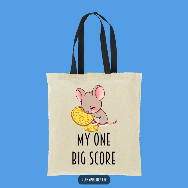Funny Mouse Gold Coin Tote Bag: Collector's Carry-All, Unique Gift