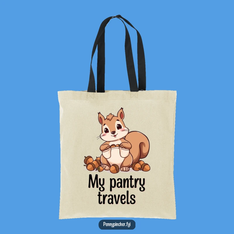 Funny Squirrel Tote Bag: Hoarding Acorns with Giant Pockets for Everything